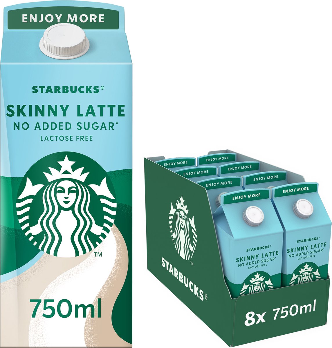 Starbucks Multiserve skinny latte ijskoffie - 8 x 750ml