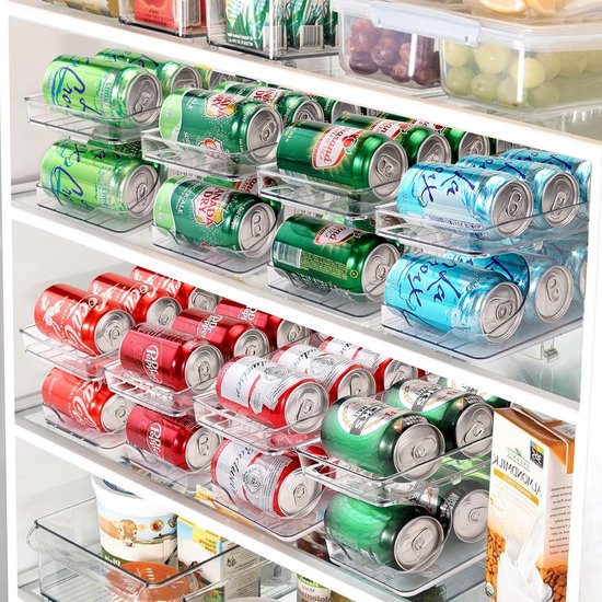 Boîte de rangement pour canette de soda pour réfrigérateur, distributeur  empilable, évolutif, boîte à roulettes automatique pour boissons -  AliExpress