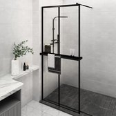 The Living Store Inloopdouchewand - ESG-glas - 98-100x195 cm - zwart
