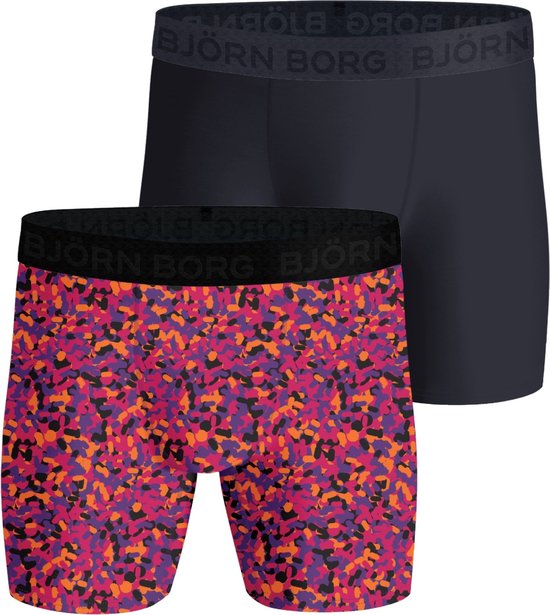 Björn Borg Performance boxers - microfiber heren boxers lange pijpen (2-pack) - multicolor - Maat: S