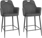 Barstoel Morris - Antraciet (set van 2 stoelen)