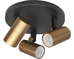 Spot Picollo 3 lichts Ø 17 cm incl mini GU10 zwart goud