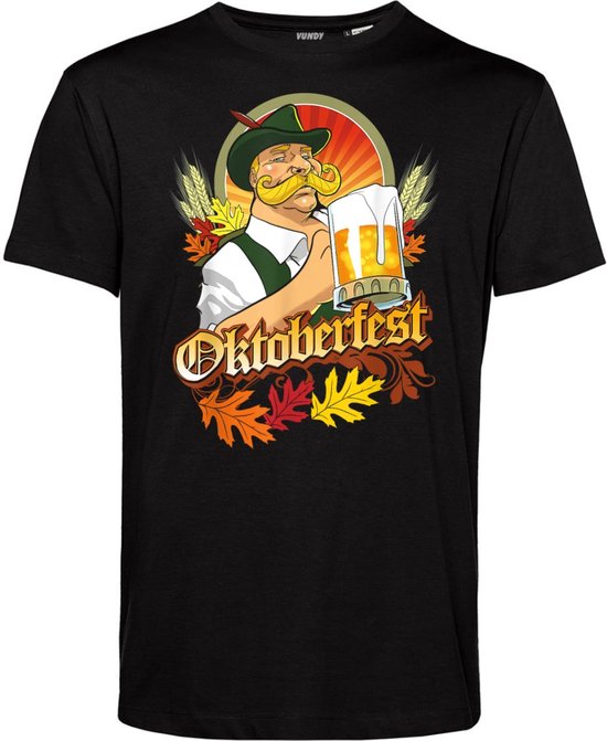 T-shirt Man Oktoberfest | Oktoberfest dames heren | Lederhosen man | Foute party | Zwart | maat L