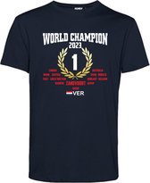 T-shirt GP Won & World Champion 2023 | Formule 1 fan | Max Verstappen / Red Bull racing supporter | Wereldkampioen | Navy | maat 5XL