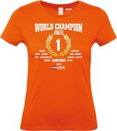 T-shirt Femme GP Gagné & Champion du Monde 2023 | Fan de Formule 1 | Max Verstappen / supporter de Red Bull racing | Champion du monde | Dames Oranje | taille XXL