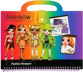 Fashion Designer Sketch Book - Regenboog - rainbow - doeboek voor meisjes - doeboek - knutselen - tekenen - kleuren - met stencil