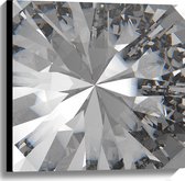 Canvas - Close-up van Glimmende Diamant - 60x60 cm Foto op Canvas Schilderij (Wanddecoratie op Canvas)