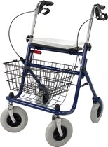Mobiclinic Victoria - Rollator voor ouderen - Inklapbaar - Verstelbaar - Rem op Handvaten - Inclusief Dienblad en Mandje - Stevig - Bejaarden - Looprek voor volwassenen - looprek met 4 wielen - Blauw