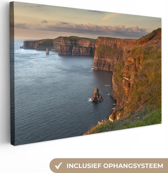 Canvas Schilderij De Ierse Kliffen van Moher in Europa - 120x80 cm - Wanddecoratie