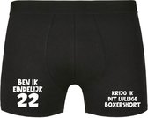 Ben ik eindelijk 22, krijg ik dit lullige boxershort Heren Boxershort - verjaardag - jarig - 22e verjaardag - feest - onderbroek - grappig