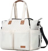 Grand sac à langer Messenger avec matelas à langer et 2 poches d'organisation pratiques - Idéal pour voyager - Beige