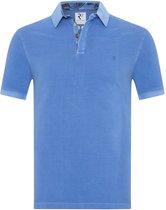 R2 Amsterdam - Polo Solid Blauw - Modern-fit - Heren Poloshirt Maat M