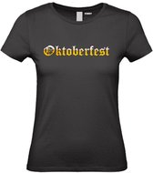 Dames T-shirt Oktoberfest bier | Oktoberfest dames heren | Lederhosen man | Foute party | Zwart dames | maat M