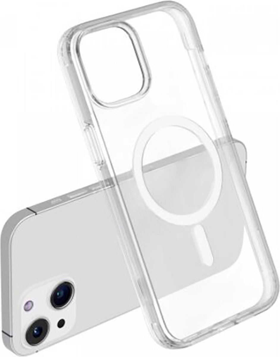 iPhone 15 Plus Hoesje met MagSafe - TPU - Transparant - Clear Case