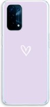 Case Company® - Hoesje geschikt voor Oppo A74 5G hoesje - Klein hartje paars - Soft Cover Telefoonhoesje - Bescherming aan alle Kanten en Schermrand