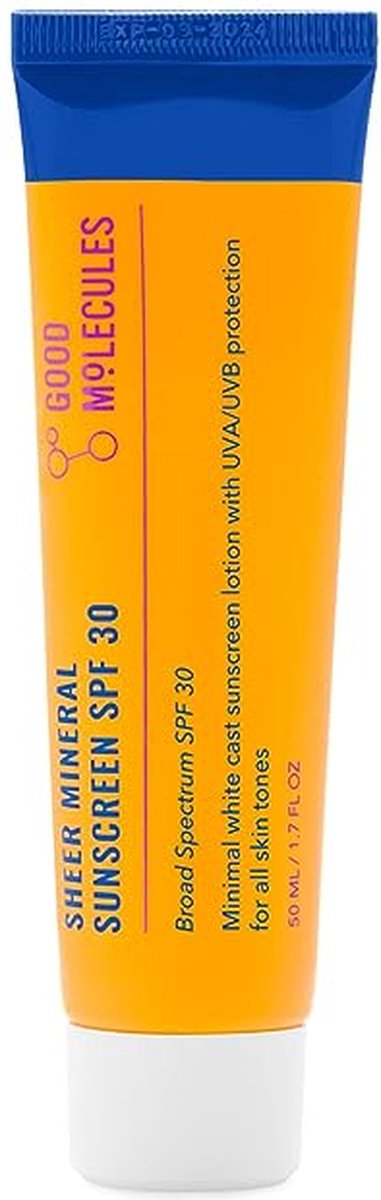 Goedkoopste Good Molecules Sheer Mineral Sunscreen - SPF 30 - Zonnebrand voor het gezicht - 50ml