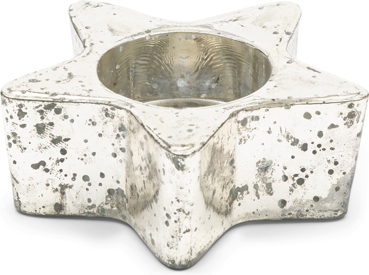 Riviera Maison Waxinelichthouder, Theelichthouder, Ster - RM Starry Star Votive - zilver - Glas