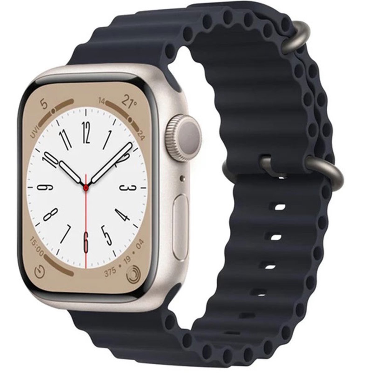 Horloge Bandje Geschikt voor Apple Watch 38-40-41 mm - Ocean Sportband - iWatch Blauw Kleur - Series 1-2-3-4-5-6-SE-7