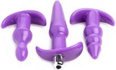 XR Brands 4-Delige Vibrerende Butt Plug Set purple