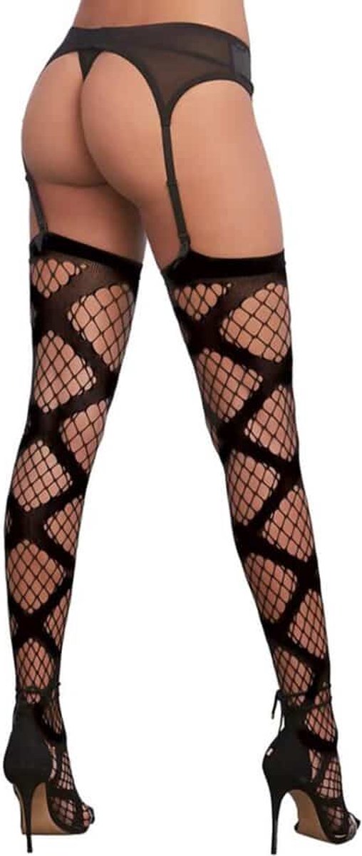 Goedkoopste Dreamgirl (All) X Design Dij Hoge Kousen - One Size black OS