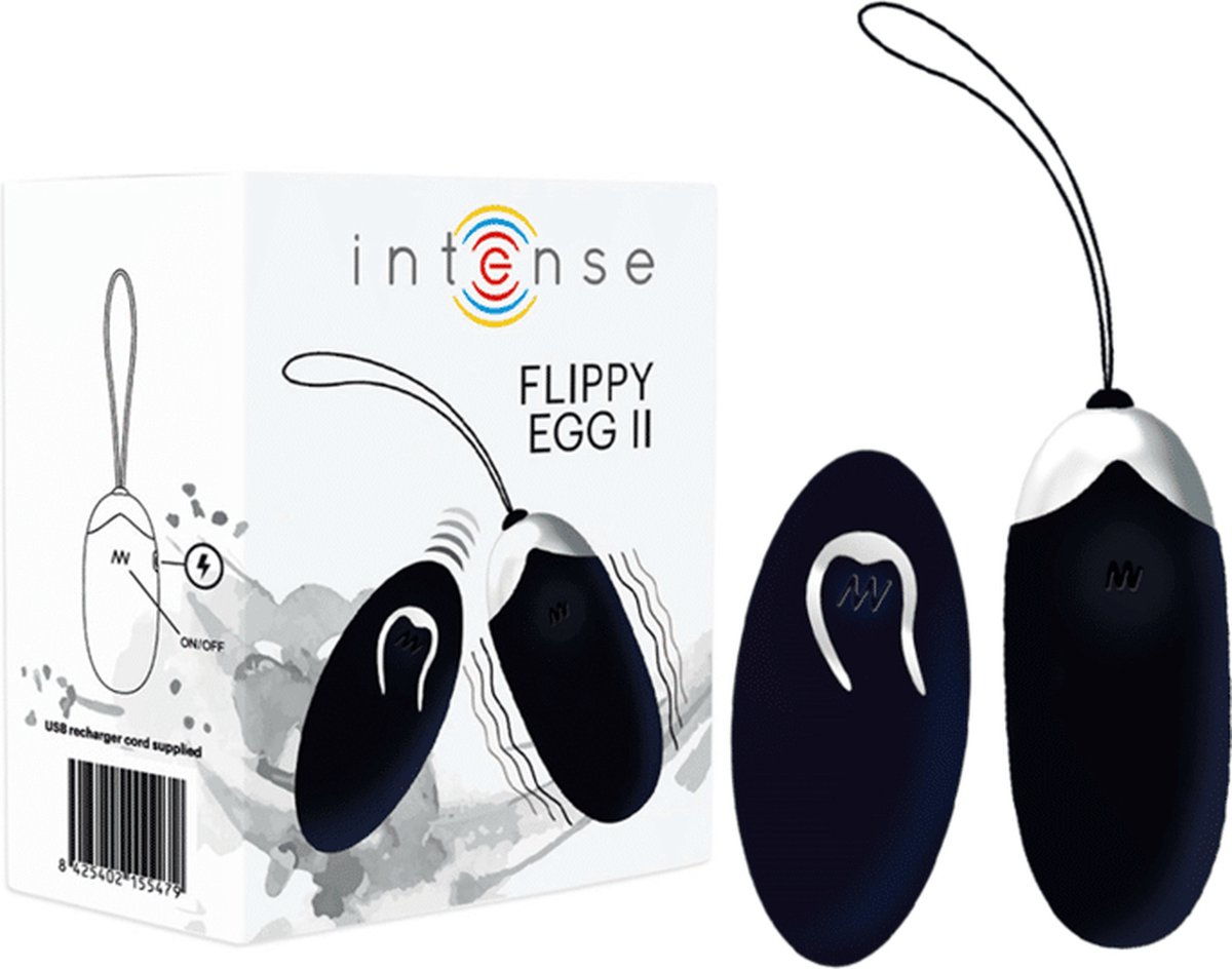 Intense Flippy II - Vibrerend ei met afsstandbediening zwart