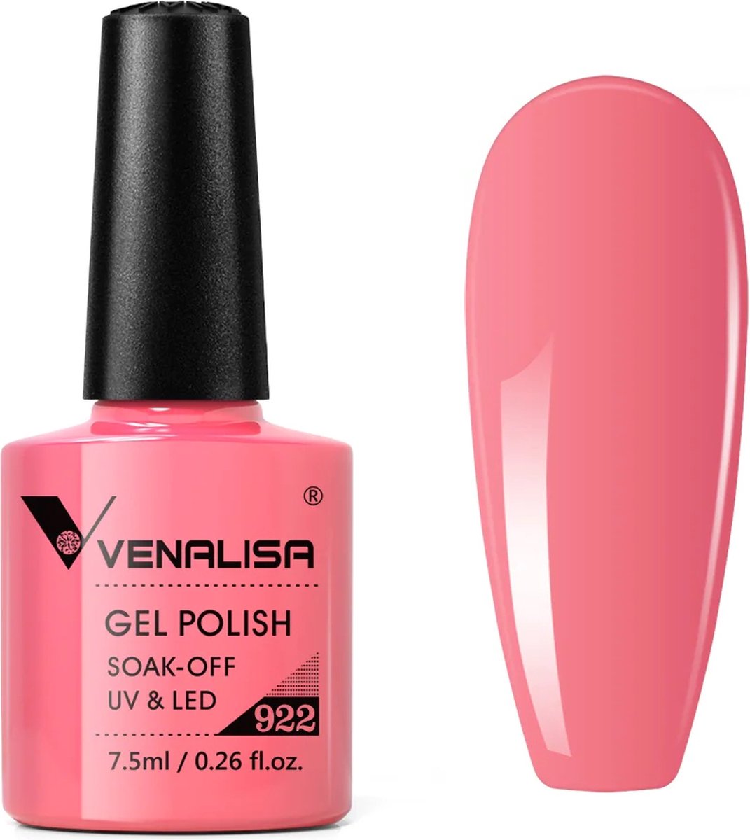 Venalisa UV Gellak Roze - 7.5 ml - 922 - Roze Gellak - Gellac Roze - Gellak Pink - Gellak Oudroze - Gellak Oud Roze - Gellak Kleuren - Venalisa Gellak - Gellak Nagellak