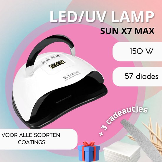 Clous de lampe UV LED 150 Watt - SUN X7 MAX - 57LED - Ongle - Lampe LED UV  - blanc -... | bol