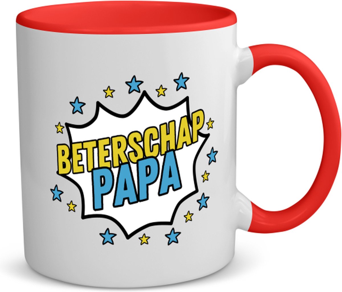 Akyol - beterschap papa koffiemok - theemok - rood - Beterschap - een papa die ziek is of iets gebroken heeft - cadeau voor zieke vader - ziek - koorts - snel beter worden - cadeau - beterschap cadeau - kado - gift - geschenk - 350 ML inhoud