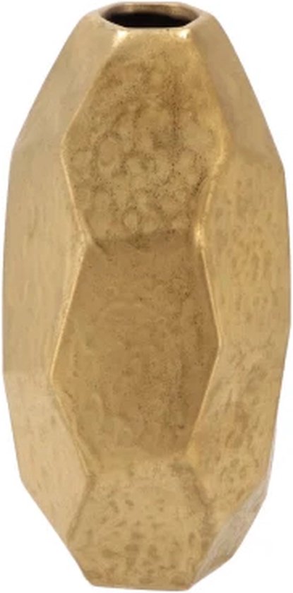 Jada Goud Vase en pierre roche dorée 15x30cm