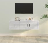 The Living Store TV-meubelset - Hoogglans wit - 100x34.5x40 + 40x34.5x40 cm