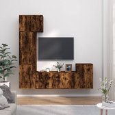 The Living Store TV-meubelset - Klassiek - Wandgemonteerd - Gerookt eiken - Hoge kwaliteit materiaal