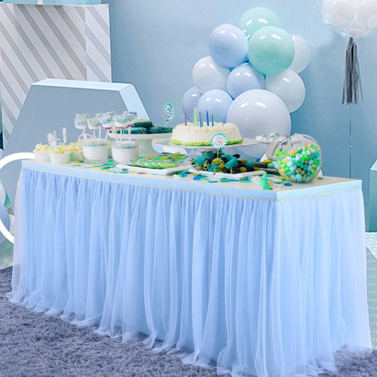 Jupe de table tulle bleu online