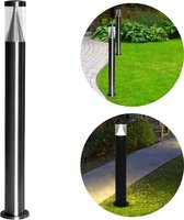 Cheqo® RVS Buitenlamp - Grondspot - Padverlichting - Straatlamp - Tuinverlichting - Tuinlamp - 15 LED - Waterbestendig - 80cm Hoog - ø11cm - Energiezuinig