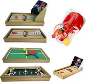 Cheqo® 4-in-1 Tafelspel Set - Bordspellen - Voetbal - Basketbal - Tafeltennis - Bowlen - Pingpong - Educatief Speelgoed