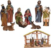 Figurines de crèche Cheqo® - Figurines de crèche - Groupe de Noël - Figurines de Noël - 9 pcs