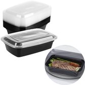 Cheqo® Vershoudbakjes Herbruikbaar - Meal Prep Bakjes - Diepvriesbakjes - Lunchbox - Vershouddoos - Plastic Bakjes - Magnetron Bakjes - Voedselcontainer - 10 Stuks met 1 Compartiment
