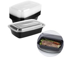 Vershoudbakjes Herbruikbaar - Meal Prep Bakjes - Diepvriesbakjes - Lunchbox - Vershouddoos - Plastic Bakjes - Magnetron Bakjes - Voedselcontainer - 10 Stuks met 1 Compartiment