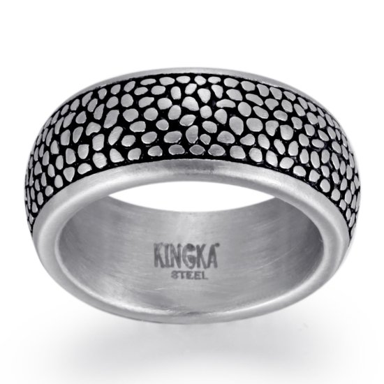 Magnetox Kingka - Reptiel - Ring - Matte Antiek Zilveren Afwerking - Roestvrij Staal - Mannen