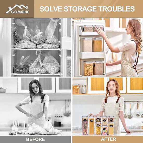 GoMaihe Vorratsdosen 25 Set Aufbewahrungsbox Küche Organizer, Luftdich