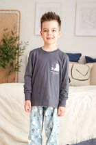 Doctor Nap Katoenen Matching Familie Gezin Pyama Jongens & Meisjes Unisex Lange Mouw Lange Broek Kerst Winter Focus Graphite PDU.5264 122/128