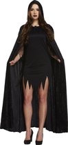 Halloween verkleed cape met capuchon - voor volwassenen - zwart - fluweel