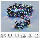 Microcluster Kerstboomverlichting 1800 led - 36m - multicolor - Timer - Lichtfuncties - Geheugen - Buiten- Binnen