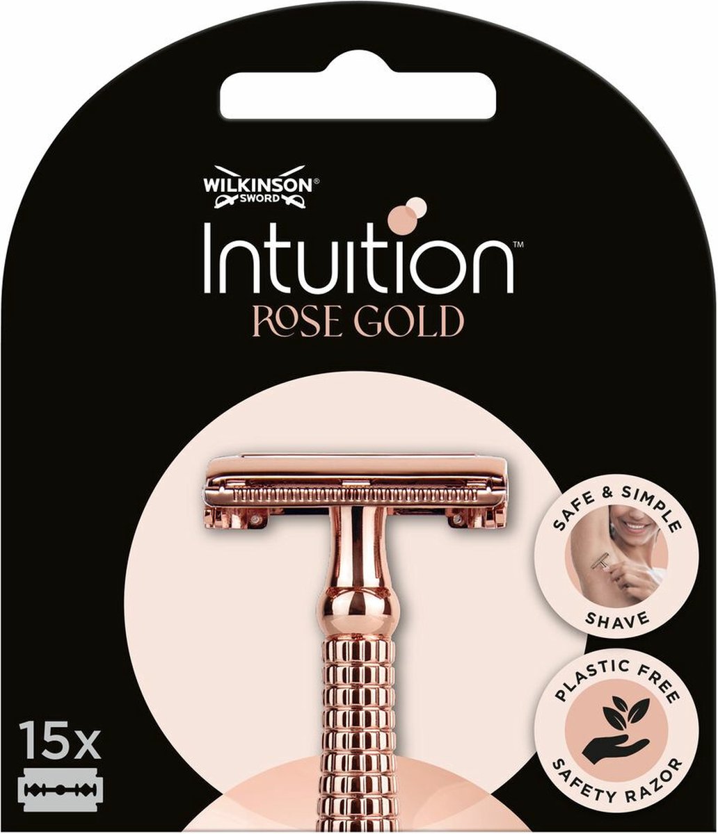 6x Wilkinson Intuition Navulmesjes Rose Gold Safety Razor 15 stuks