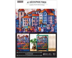 Redesign - Decoupage Fiber Paper A1 - Village In Color