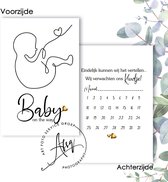 ASWK007 - 8 stuks Zwangerschapsaankondiging - zwangerschap aankondiging- Wenskaart met envelop - Aankondiging Baby - Zwangerschap - Kaart met envelop - Aankondiging - Wenskaart - zwanger- baby