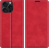 iPhone 15 Pro Max Magnetic Wallet Case - Red