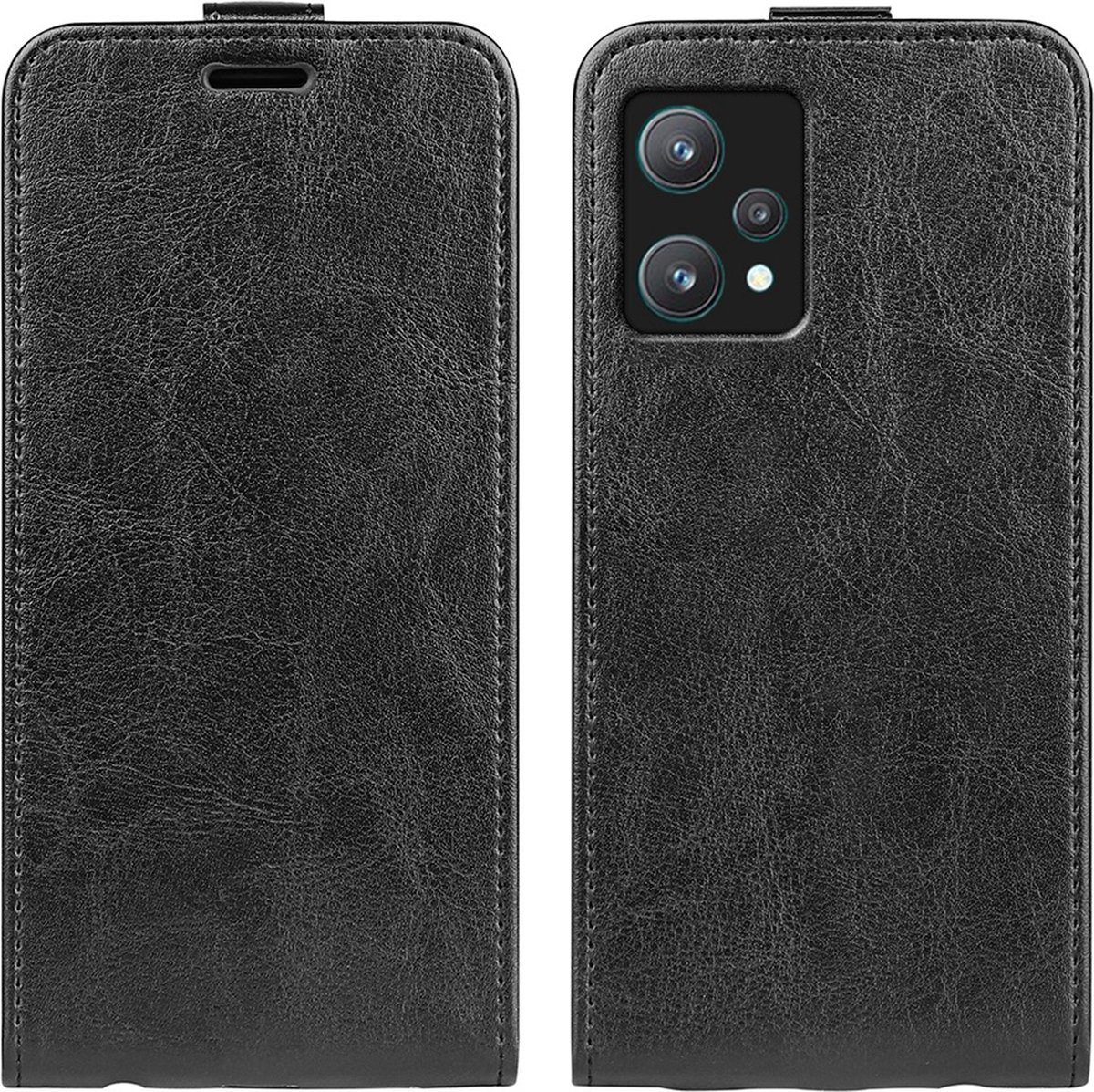 Just in Case hoesje geschikt voor Realme 9 Pro - Flip Case met Pasjeshouder - Zwart