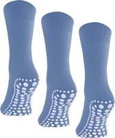 Huissokken anti slip - Antislip sokken - maat 43-46 - 1 paar - Dark Jeans Blauw