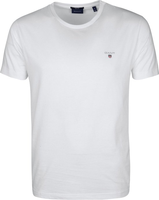Gant - T-Shirt Original Wit - Heren - Maat XXL - Regular-fit