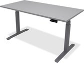 Zit sta bureau - hoog laag bureau - staan zit bureau - staand bureau – verstelbaar bureau – game bureau – 200 x 80 cm – aluminium onderstel – grijs bureaublad